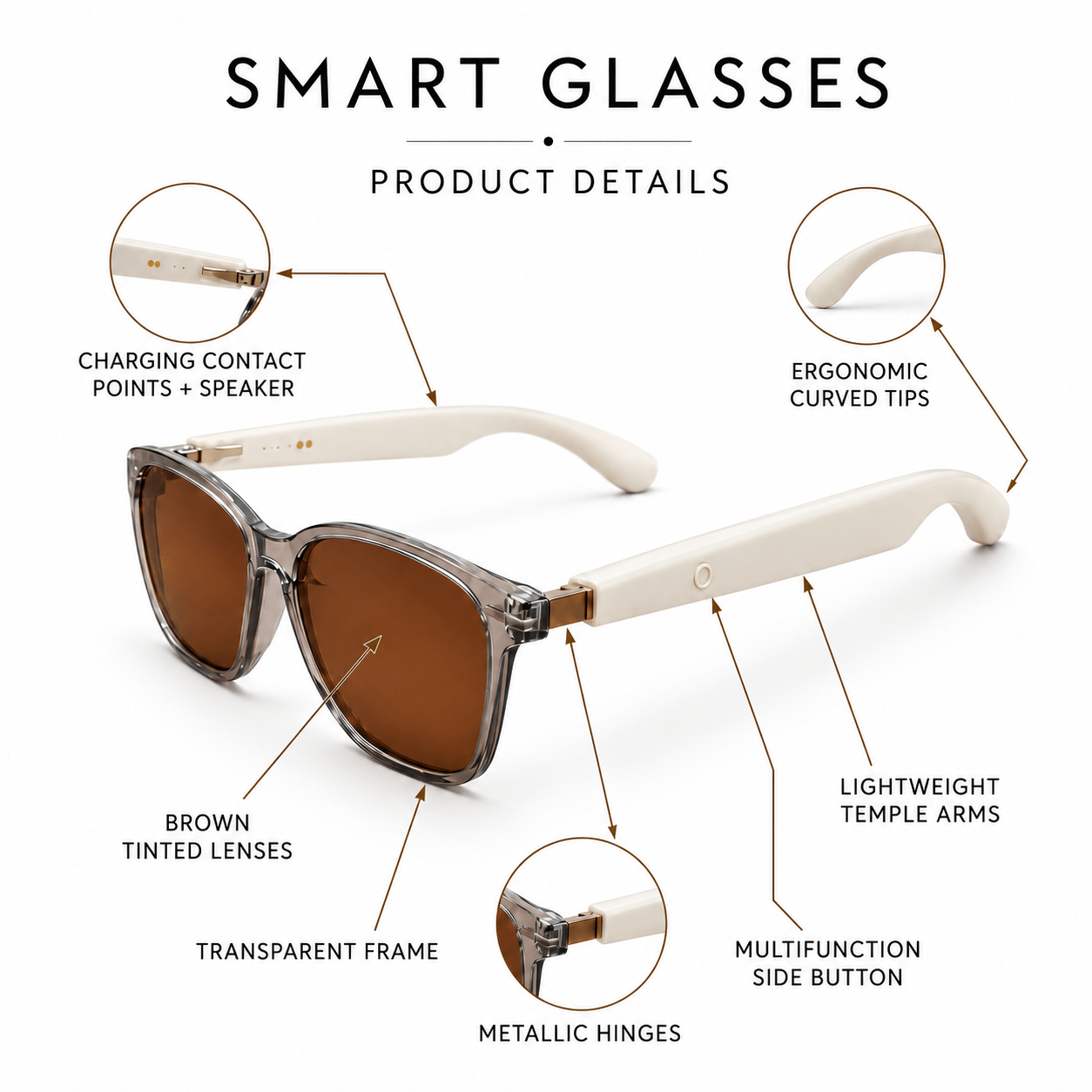 GT35 White Smart Glasses - Image 7